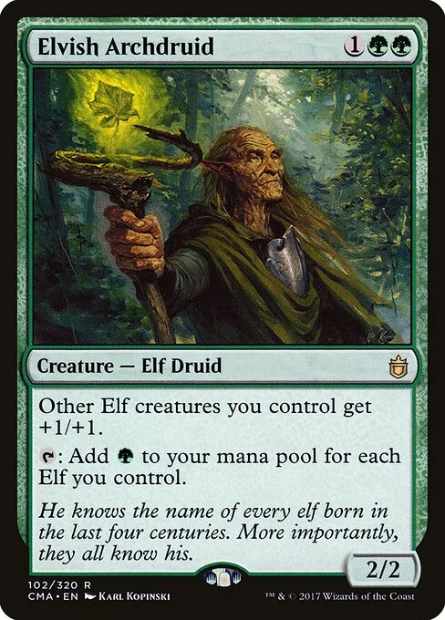 Elvish Archdruid, carta Magic di tipo Creature — Elf Druid illustrata da Karl Kopinski