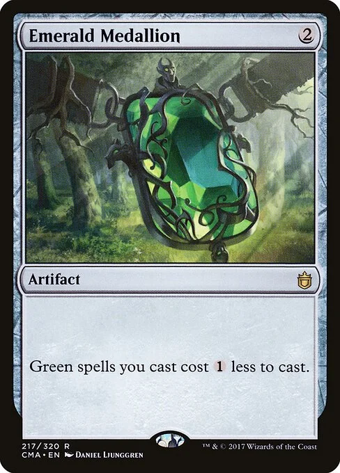 Emerald Medallion, carta Magic di tipo Artifact illustrata da Daniel Ljunggren