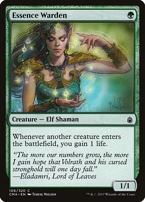 Essence Warden, carta Magic di tipo Creature — Elf Shaman illustrata da Terese Nielsen