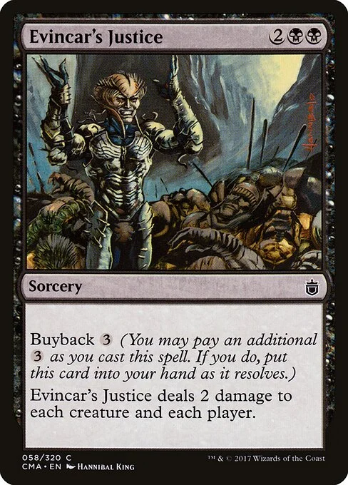 Evincar's Justice, carta Magic di tipo Sorcery illustrata da Hannibal King