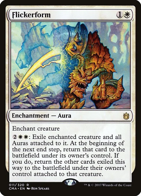 Flickerform, carta Magic di tipo Enchantment — Aura illustrata da Ron Spears