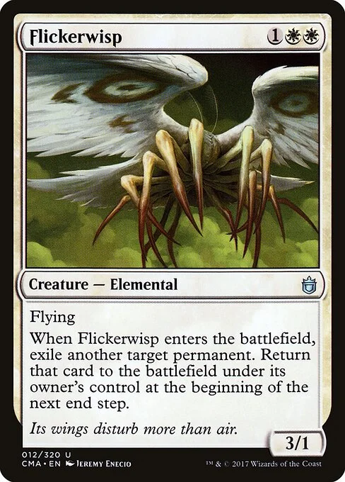 Flickerwisp, carta Magic di tipo Creature — Elemental illustrata da Jeremy Enecio