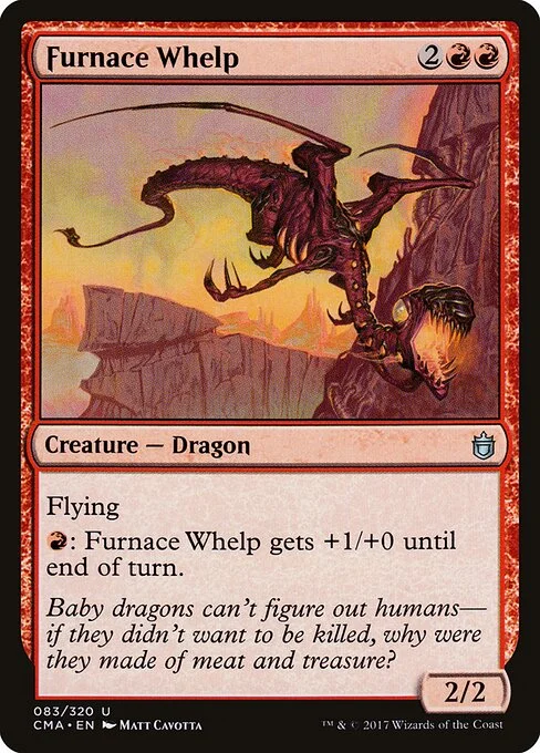 Furnace Whelp, carta Magic di tipo Creature — Dragon illustrata da Matt Cavotta