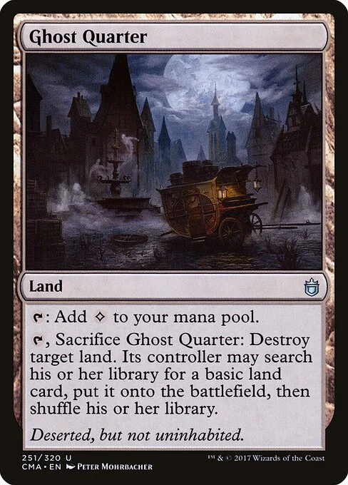 Ghost Quarter, carta Magic di tipo Land illustrata da Peter Mohrbacher