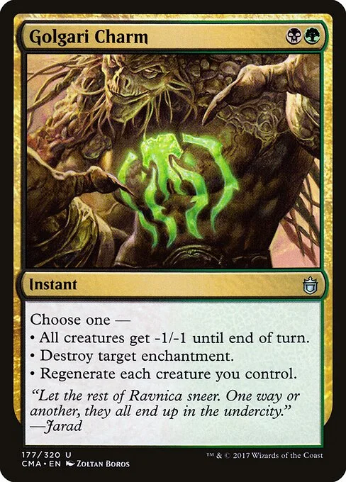 Golgari Charm, carta Magic di tipo Instant illustrata da Zoltan Boros