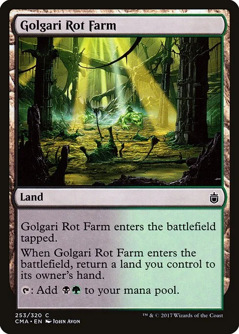 Golgari Rot Farm, carta Magic di tipo Land illustrata da John Avon