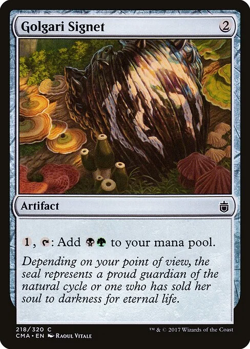 Golgari Signet, carta Magic di tipo Artifact illustrata da Raoul Vitale