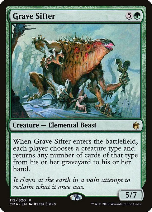 Grave Sifter, carta Magic di tipo Creature — Elemental Beast illustrata da Jesper Ejsing