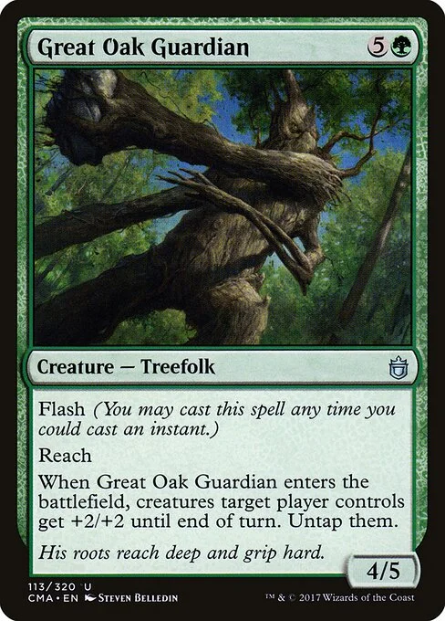 Great Oak Guardian, carta Magic di tipo Creature — Treefolk illustrata da Steven Belledin