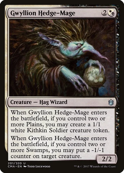 Gwyllion Hedge-Mage, carta Magic di tipo Creature — Hag Wizard illustrata da Todd Lockwood