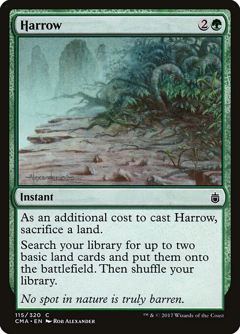 Harrow, carta Magic di tipo Instant illustrata da Rob Alexander
