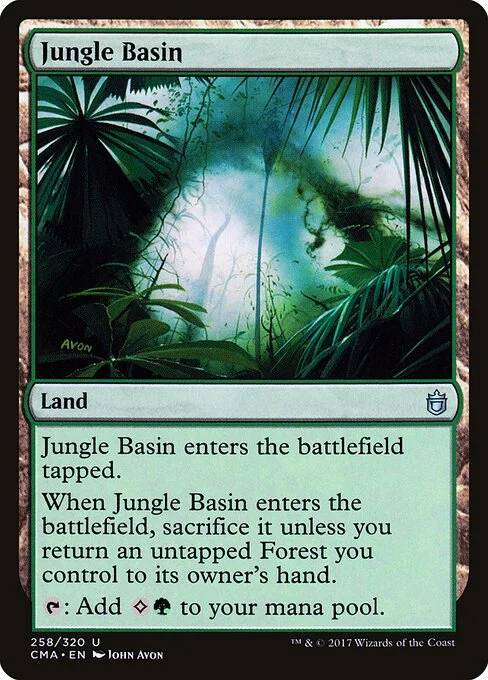 Jungle Basin, carta Magic di tipo Land illustrata da John Avon