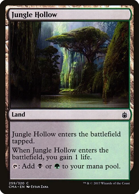 Jungle Hollow, carta Magic di tipo Land illustrata da Eytan Zana