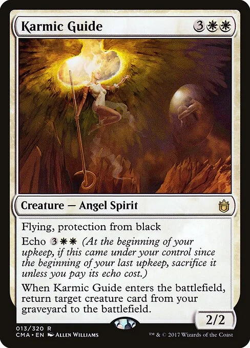 Karmic Guide, carta Magic di tipo Creature — Angel Spirit illustrata da Allen Williams