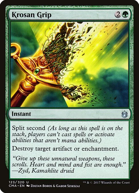 Krosan Grip, carta Magic di tipo Instant illustrata da Zoltan Boros & Gabor Szikszai