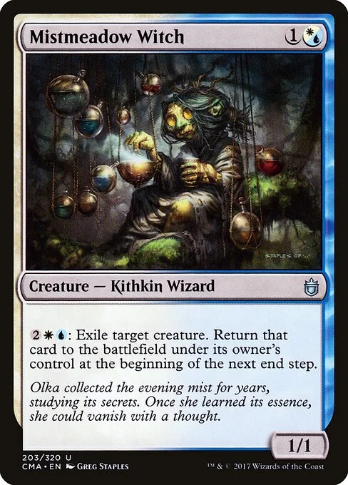Mistmeadow Witch, carta Magic di tipo Creature — Kithkin Wizard illustrata da Greg Staples