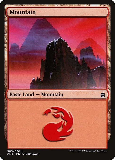 Mountain, carta Magic di tipo Basic Land — Mountain illustrata da John Avon
