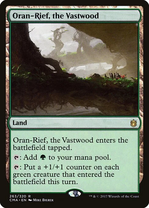 Oran-Rief, the Vastwood, carta Magic di tipo Land illustrata da Mike Bierek