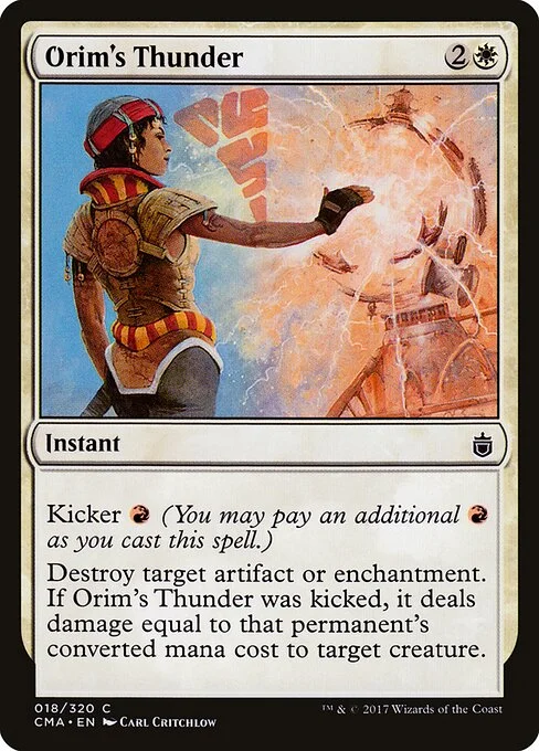 Orim's Thunder, carta Magic di tipo Instant illustrata da Carl Critchlow
