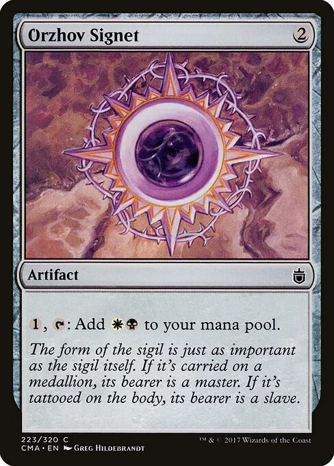 Orzhov Signet, carta Magic di tipo Artifact illustrata da Greg Hildebrandt