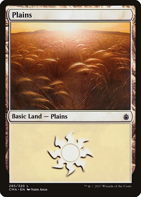 Plains, carta Magic di tipo Basic Land — Plains illustrata da John Avon