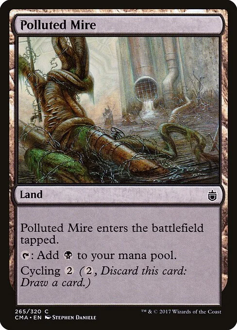 Polluted Mire, carta Magic di tipo Land illustrata da Stephen Daniele