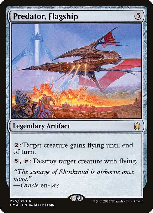 Predator, Flagship, carta Magic di tipo Legendary Artifact illustrata da Mark Tedin