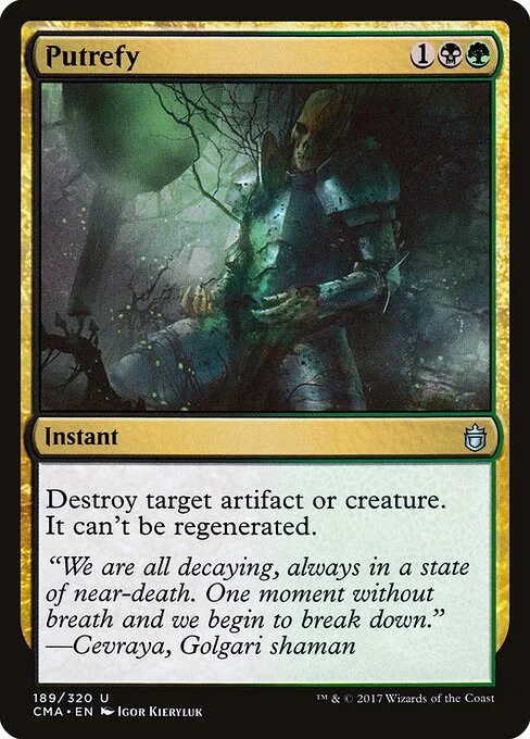 Putrefy, carta Magic di tipo Instant illustrata da Igor Kieryluk