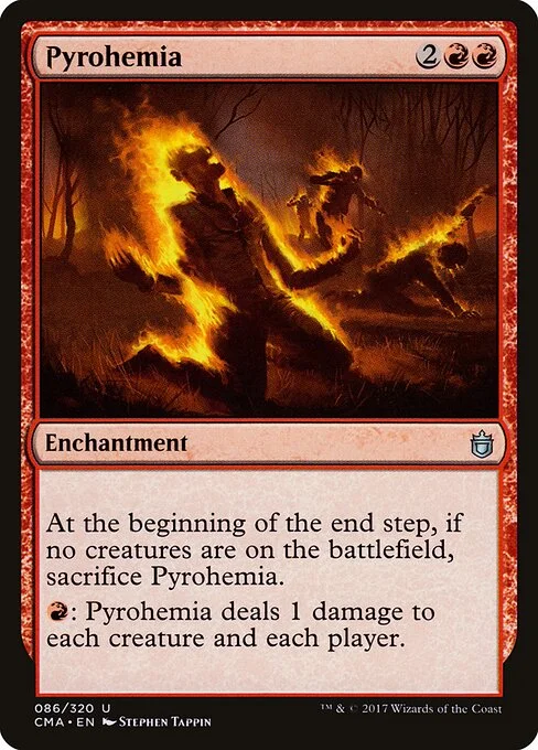 Pyrohemia, carta Magic di tipo Enchantment illustrata da Stephen Tappin