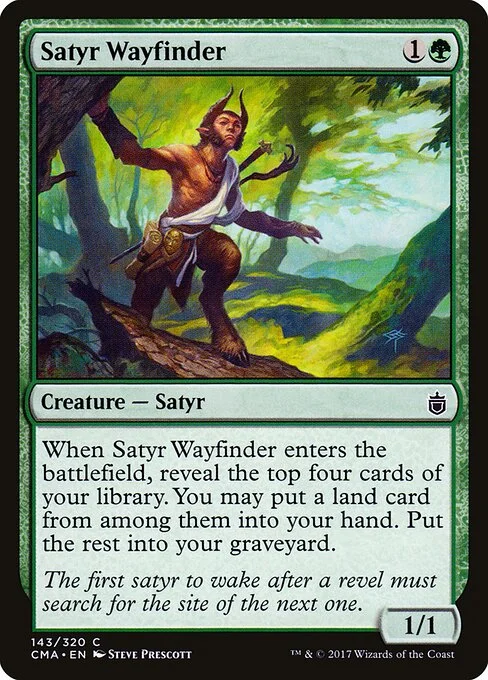 Satyr Wayfinder, carta Magic di tipo Creature — Satyr illustrata da Steve Prescott
