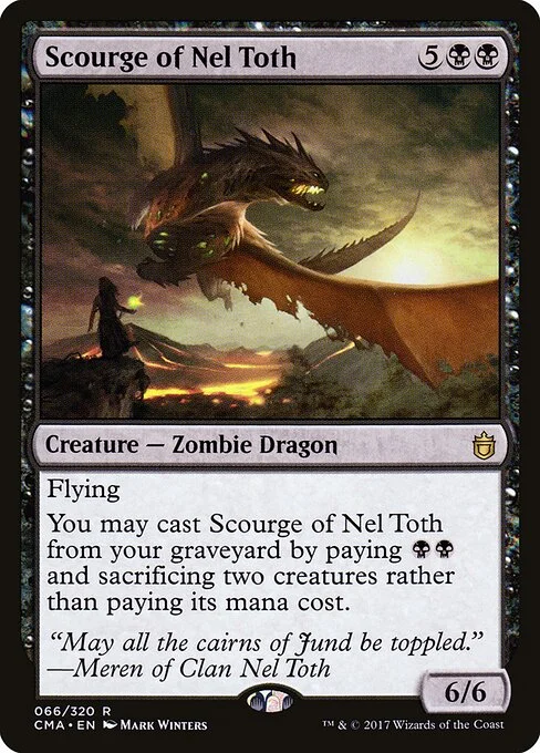 Scourge of Nel Toth, carta Magic di tipo Creature — Zombie Dragon illustrata da Mark Winters