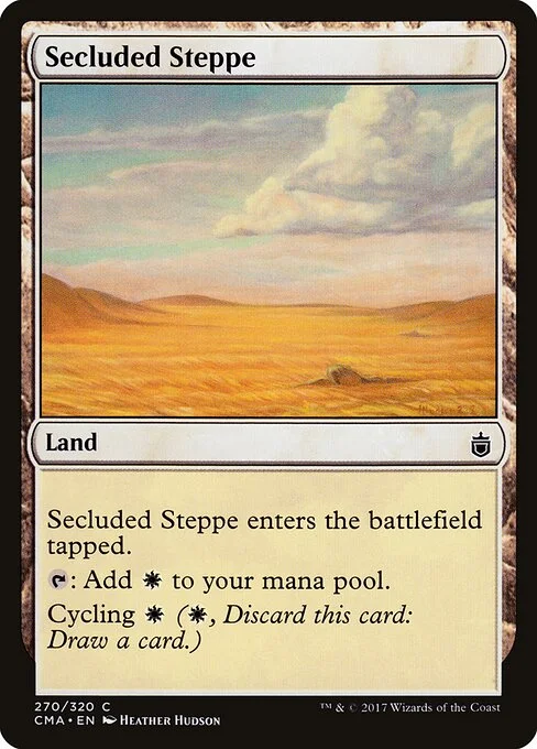 Secluded Steppe, carta Magic di tipo Land illustrata da Heather Hudson