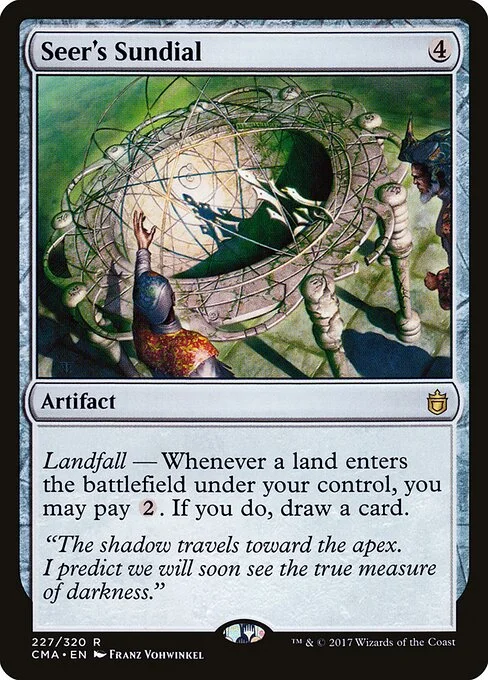 Seer's Sundial, carta Magic di tipo Artifact illustrata da Franz Vohwinkel
