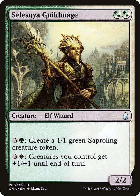 Selesnya Guildmage, carta Magic di tipo Creature — Elf Wizard illustrata da Mark Zug
