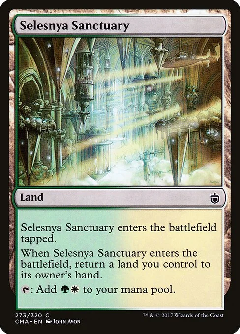 Selesnya Sanctuary, carta Magic di tipo Land illustrata da John Avon