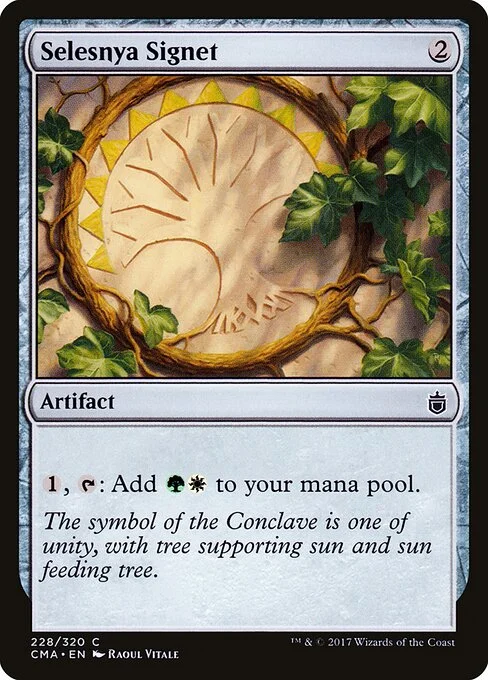 Selesnya Signet, carta Magic di tipo Artifact illustrata da Raoul Vitale