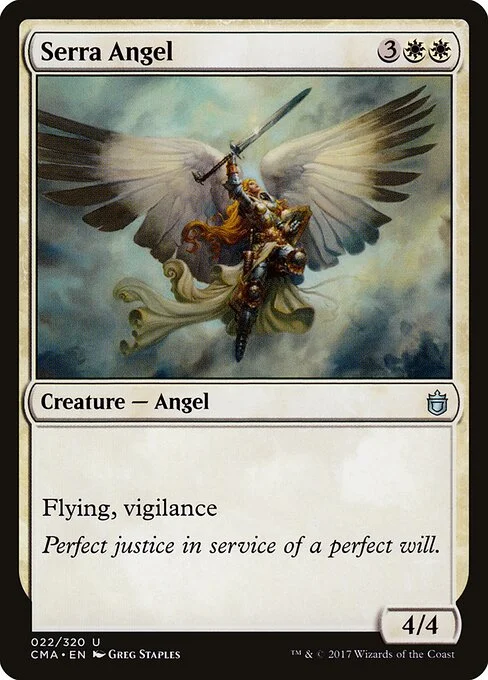 Serra Angel, carta Magic di tipo Creature — Angel illustrata da Greg Staples