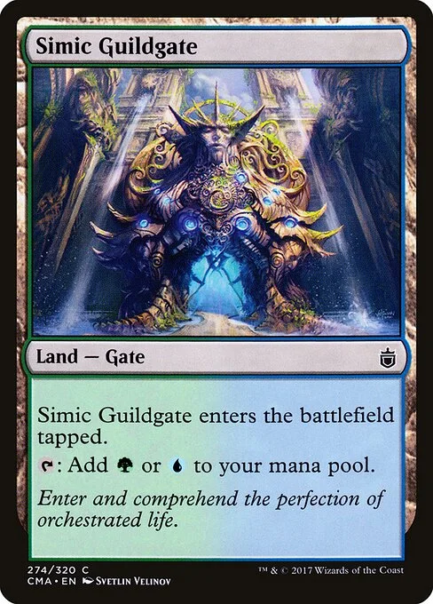 Simic Guildgate, carta Magic di tipo Land — Gate illustrata da Svetlin Velinov