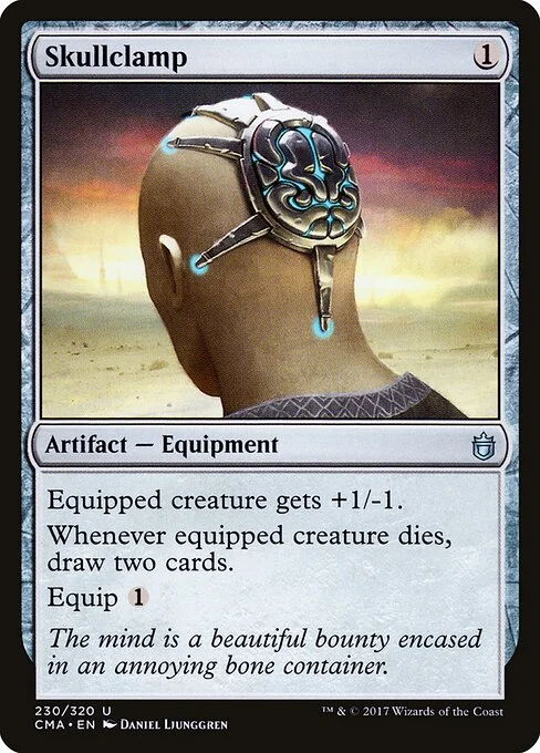 Skullclamp, carta Magic di tipo Artifact — Equipment illustrata da Daniel Ljunggren