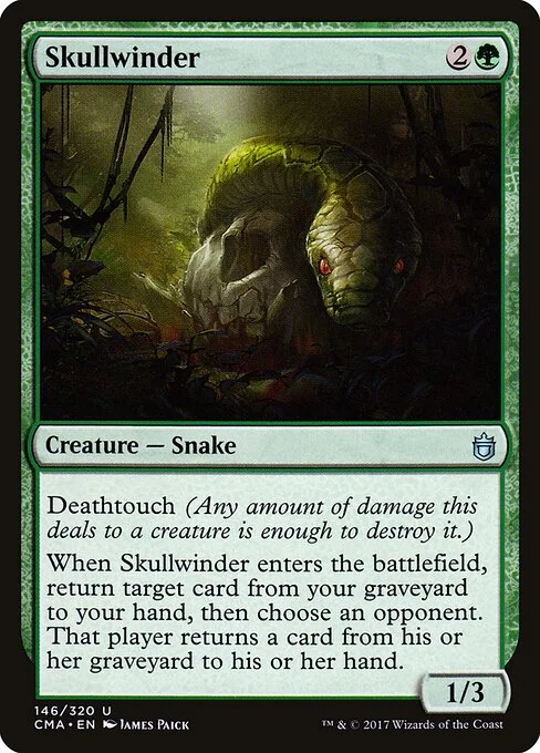 Skullwinder, carta Magic di tipo Creature — Snake illustrata da James Paick