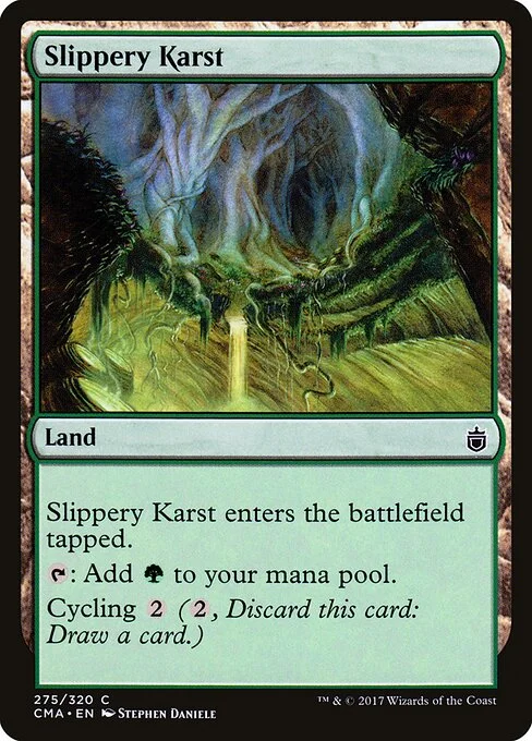 Slippery Karst, carta Magic di tipo Land illustrata da Stephen Daniele
