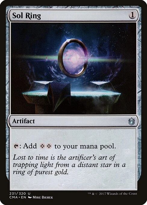 Sol Ring, carta Magic di tipo Artifact illustrata da Mike Bierek