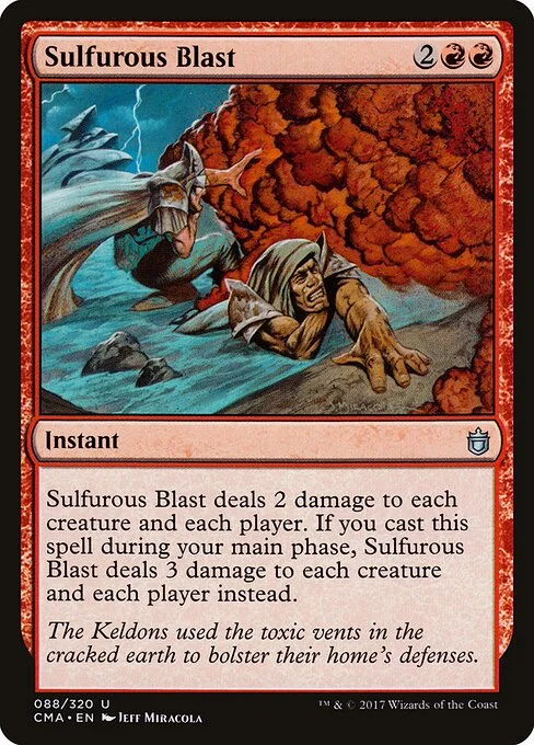Sulfurous Blast, carta Magic di tipo Instant illustrata da Jeff Miracola