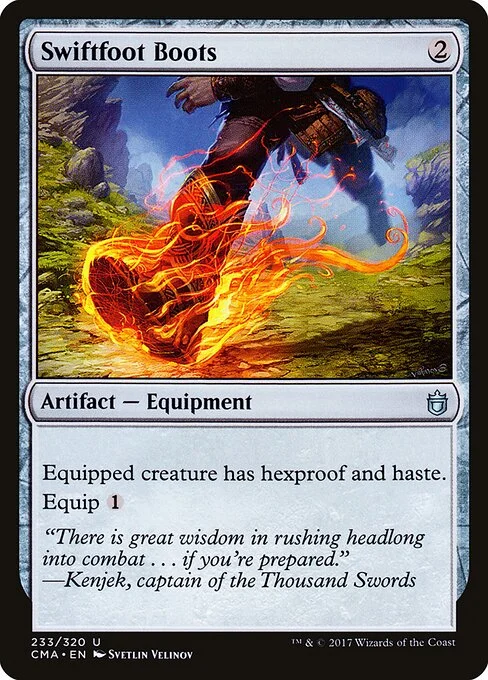Swiftfoot Boots, carta Magic di tipo Artifact — Equipment illustrata da Svetlin Velinov