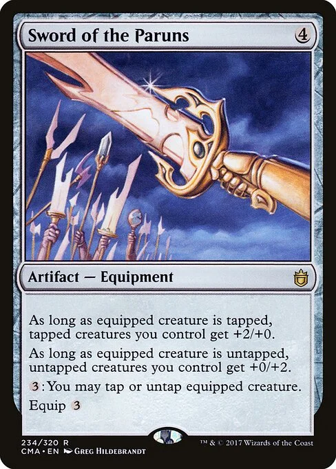 Sword of the Paruns, carta Magic di tipo Artifact — Equipment illustrata da Greg Hildebrandt