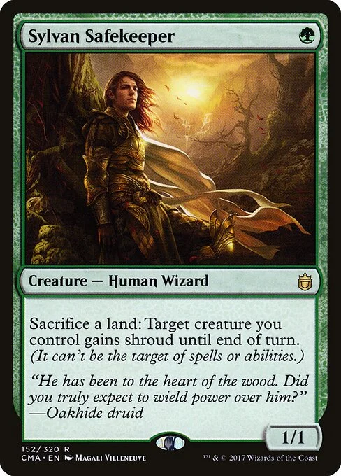 Sylvan Safekeeper, carta Magic di tipo Creature — Human Wizard illustrata da Magali Villeneuve