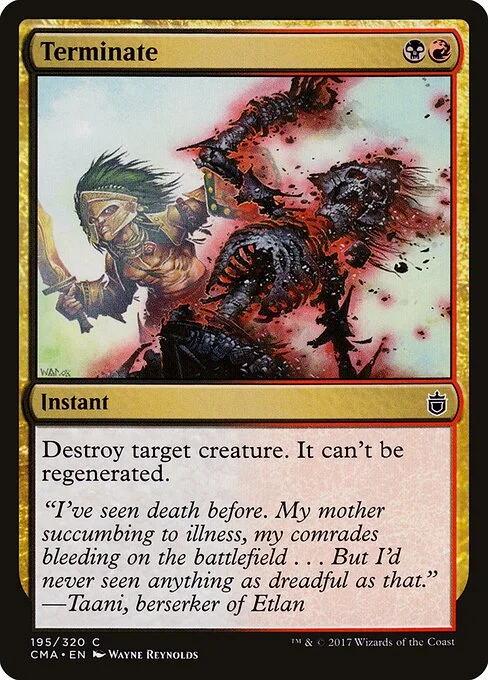 Terminate, carta Magic di tipo Instant illustrata da Wayne Reynolds