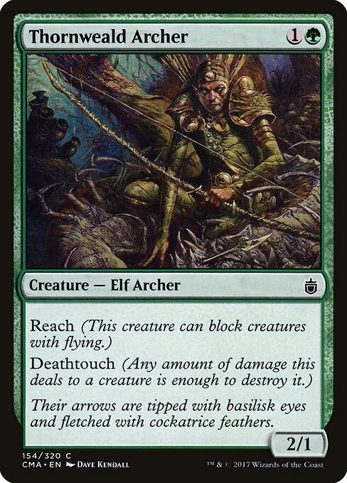 Thornweald Archer, carta Magic di tipo Creature — Elf Archer illustrata da Dave Kendall