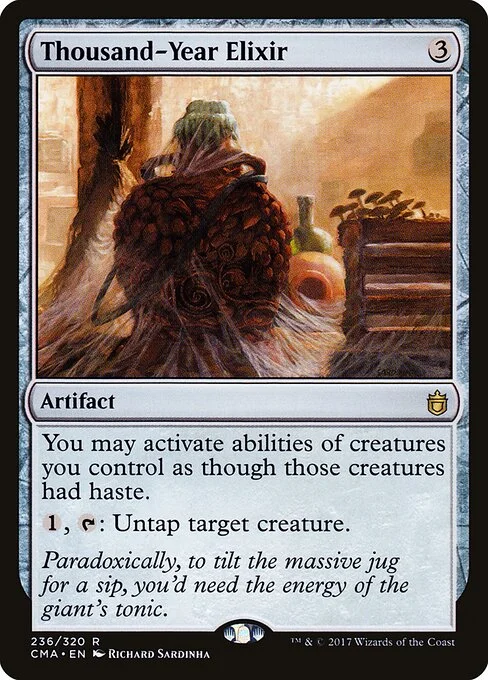 Thousand-Year Elixir, carta Magic di tipo Artifact illustrata da Richard Sardinha