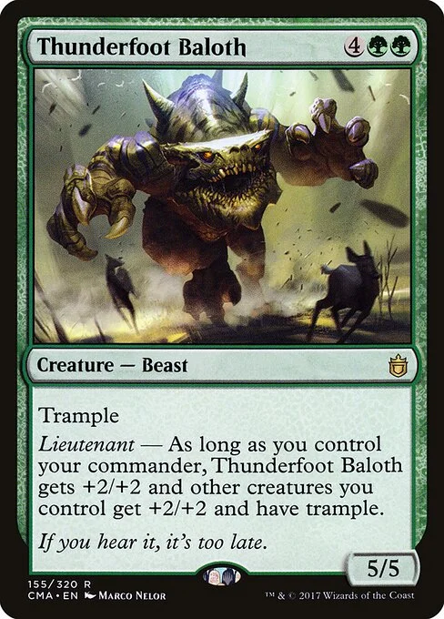 Thunderfoot Baloth, carta Magic di tipo Creature — Beast illustrata da Marco Nelor